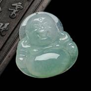 冰种晴水缅甸翡翠玉佛挂件