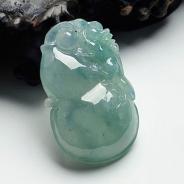 冰种飘花缅甸翡翠福禄寿挂件