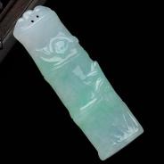 糯冰种飘翠缅甸翡翠节节高挂件