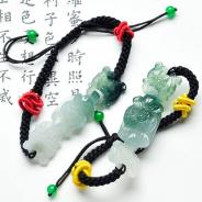 冰种飘花缅甸翡翠福在眼前手链（单价）