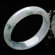 冰种飘花缅甸翡翠手镯（57.7mm）