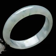 冰种飘花缅甸翡翠手镯（57.5mm）
