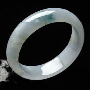 糯冰种飘花缅甸翡翠手镯（59.2mm）