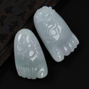 糯冰种晴水缅甸翡翠知足常乐挂件（单价）