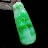 细糯种翠色缅甸翡翠如意福瓜挂件