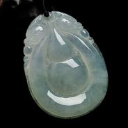 冰种晴水缅甸翡翠福禄寿挂件