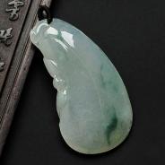 冰种飘花缅甸翡翠福瓜挂件