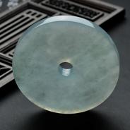 feicui冰种蓝晴水缅甸翡翠玉璧挂件