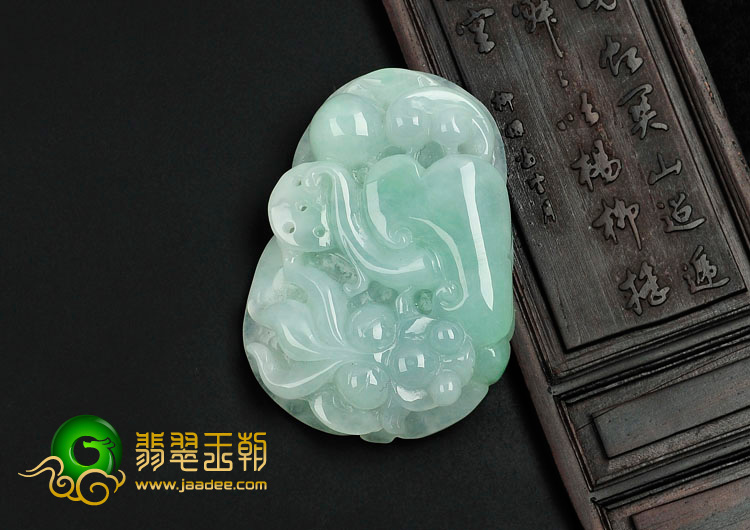 糯冰种晴水缅甸翡翠金玉满堂挂件