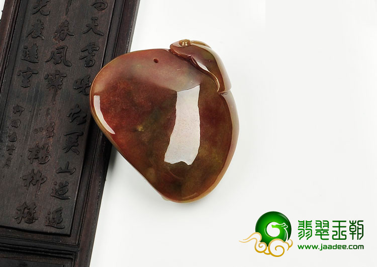 细糯种褐红翡缅甸翡翠笑佛头手玩件/挂件