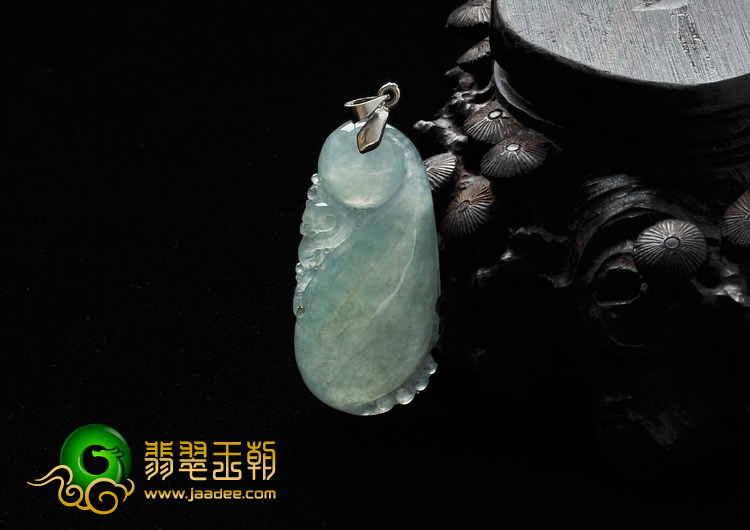 冰种晴水缅甸翡翠如意寿挂件