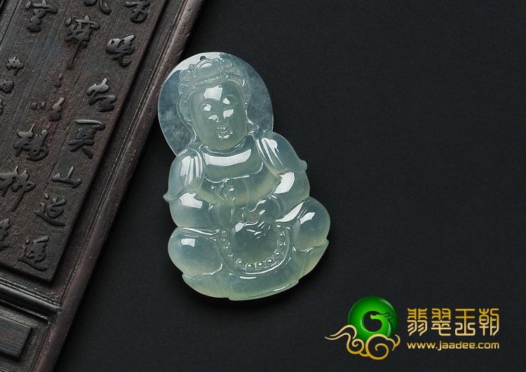 冰种晴水缅甸翡翠观音挂件