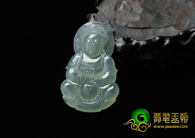 冰种晴水缅甸翡翠观音挂件