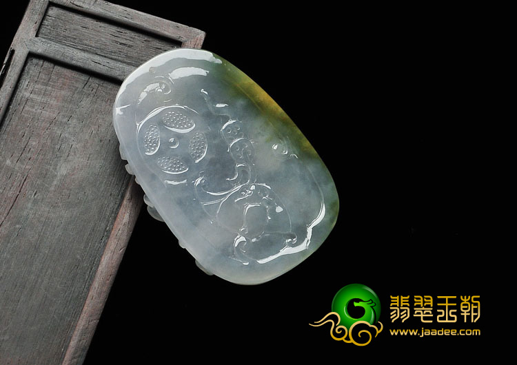 糯冰种紫罗兰黄翡缅甸翡翠丹凤朝阳挂件