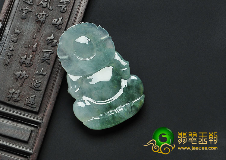 冰种晴水飘花缅甸翡翠观音挂件