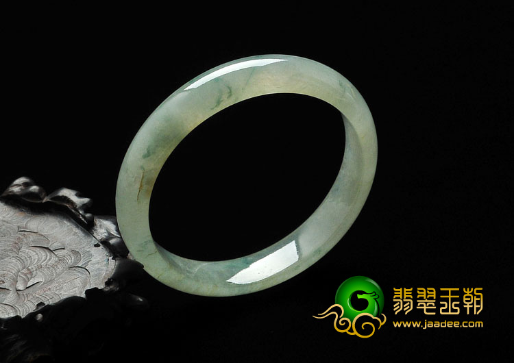 冰种飘花缅甸翡翠手镯（56.6mm）