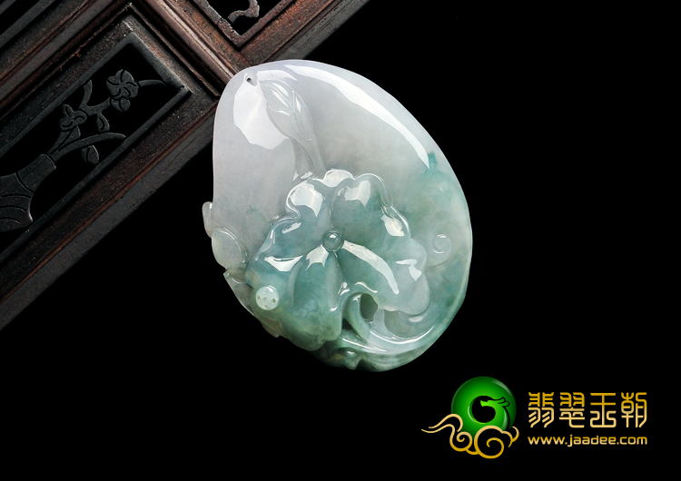 糯冰种飘花缅甸翡翠一路连科挂件