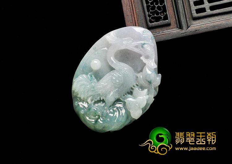 糯冰种飘花缅甸翡翠一路连科挂件