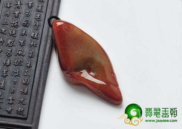 糯冰种红黄翡晴水缅甸翡翠英明神武挂件