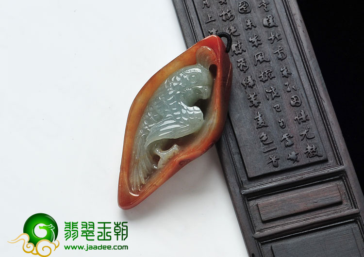 糯冰种红黄翡晴水缅甸翡翠英明神武挂件