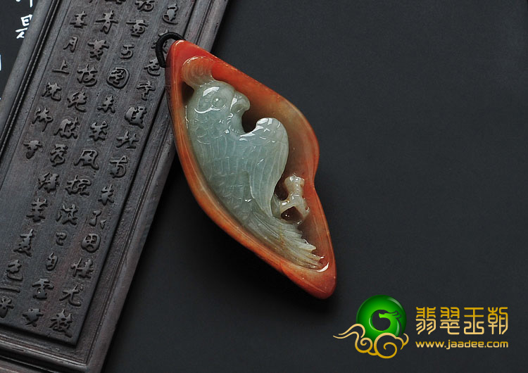 糯冰种红黄翡晴水缅甸翡翠英明神武挂件