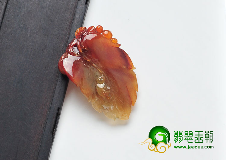 冰种红黄翡缅甸翡翠富甲天下挂件