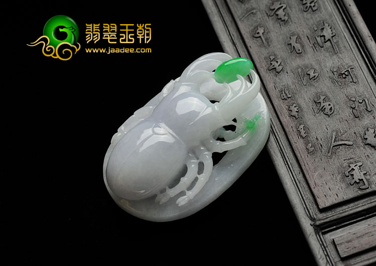 糯冰种春带彩缅甸翡翠富甲天下挂件