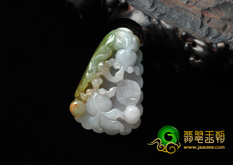 糯冰种三彩缅甸翡翠金玉满堂挂件