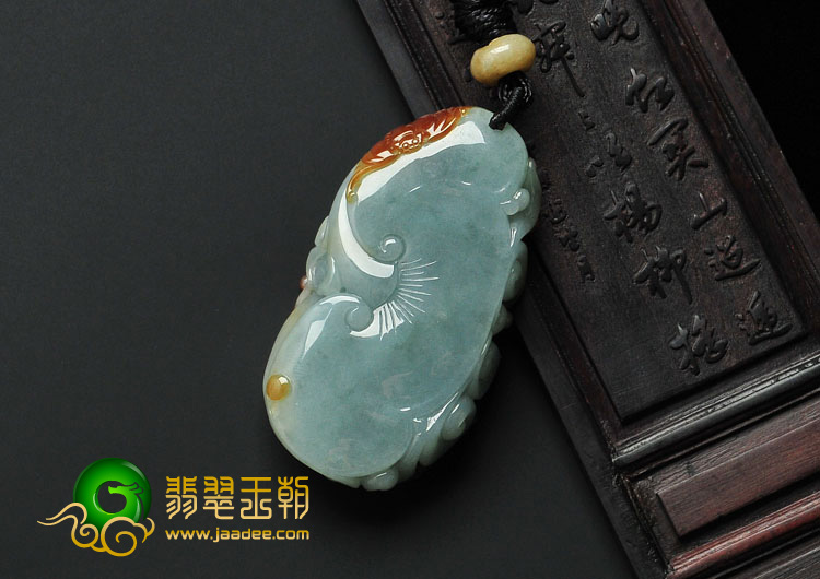 糯冰种晴水褐红翡缅甸翡翠金玉满堂挂件