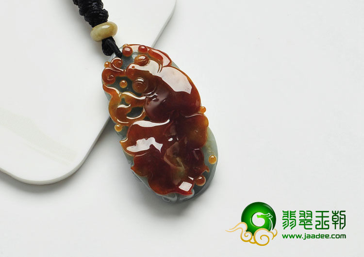 糯冰种晴水褐红翡缅甸翡翠金玉满堂挂件