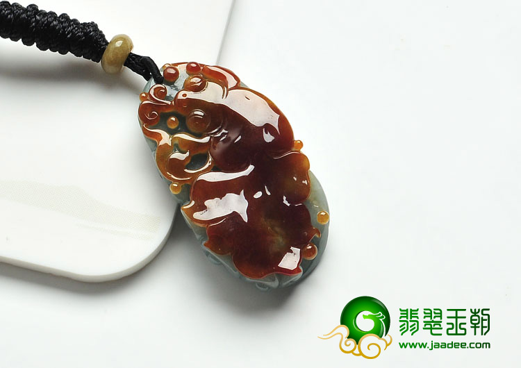 糯冰种晴水褐红翡缅甸翡翠金玉满堂挂件