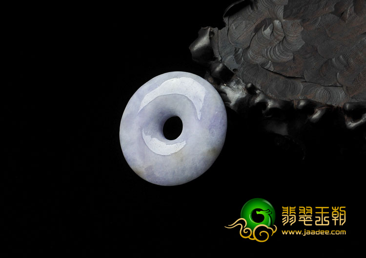 糯冰种紫罗兰缅甸翡翠平安扣挂件