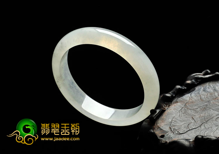 冰种略飘墨花缅甸翡翠手镯（56.4mm）