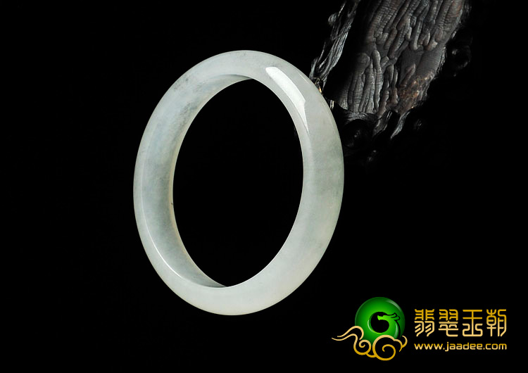 冰种略飘墨花缅甸翡翠手镯（56.4mm）