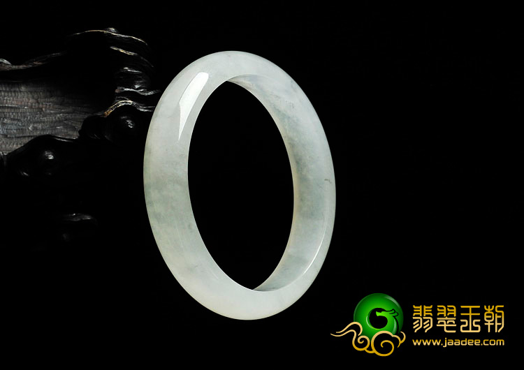 冰种略飘墨花缅甸翡翠手镯（56.4mm）