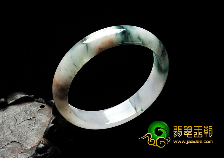 糯冰种飘花缅甸翡翠手镯（55.4mm）
