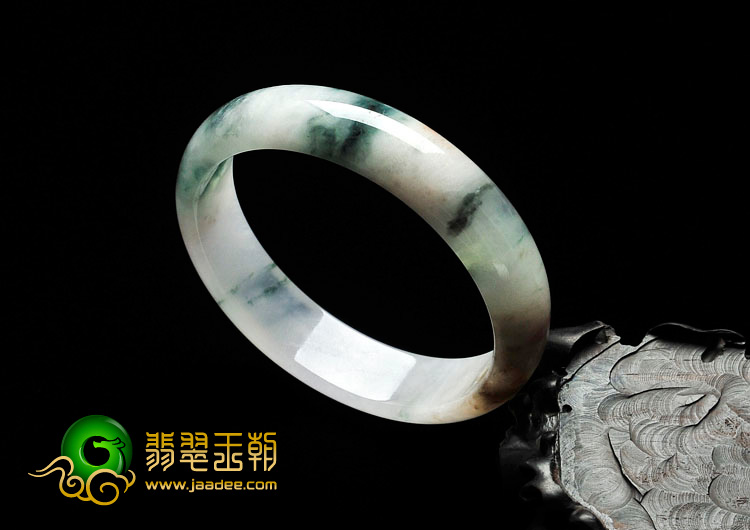 糯冰种飘花缅甸翡翠手镯（55.4mm）