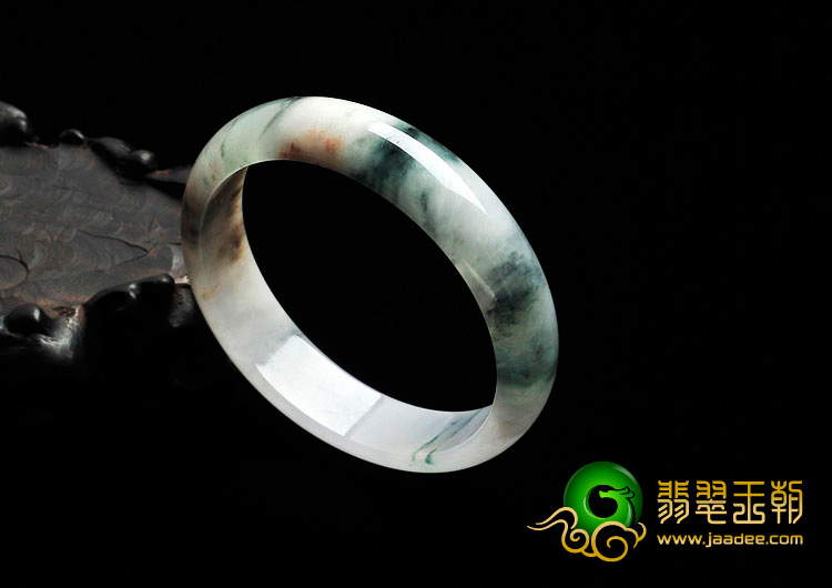 糯冰种飘花缅甸翡翠手镯（55.4mm）