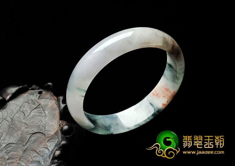 糯冰种飘花缅甸翡翠手镯（55.4mm）