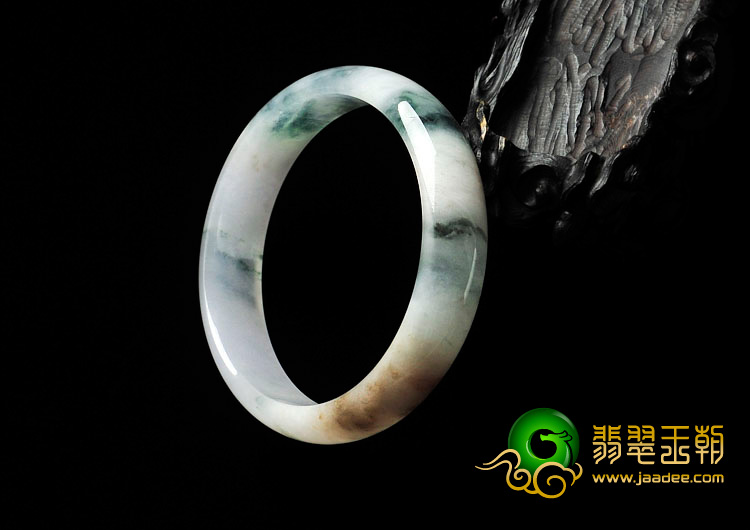 糯冰种飘花缅甸翡翠手镯（55.4mm）