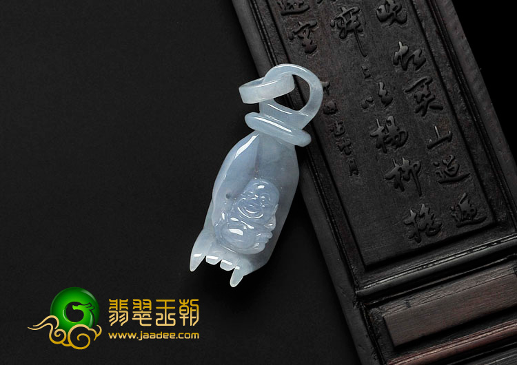 糯冰种紫罗兰缅甸翡翠如手执佛挂件