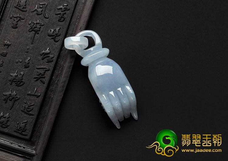 糯冰种紫罗兰缅甸翡翠如手执佛挂件
