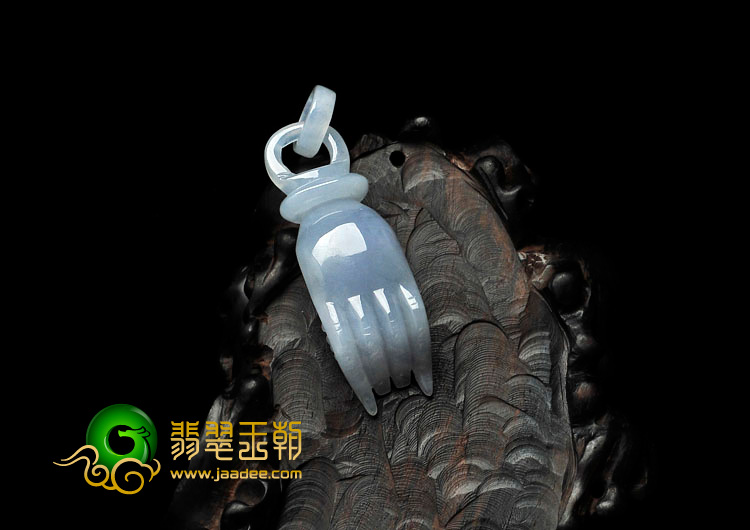 糯冰种紫罗兰缅甸翡翠如手执佛挂件