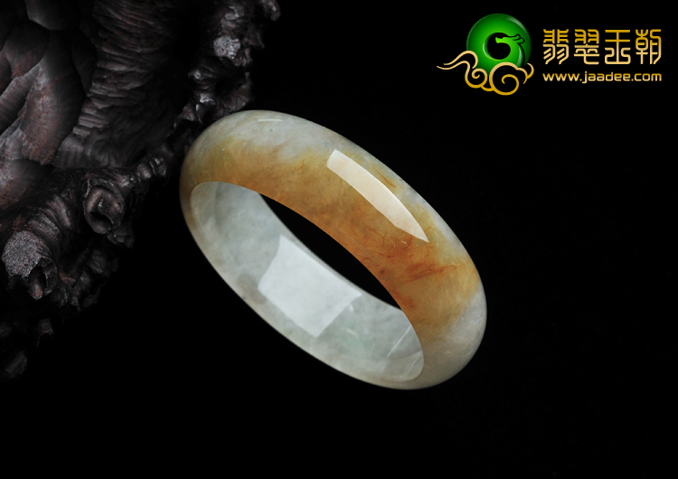 糯冰种黄翡缅甸翡翠手镯（55.4mm）