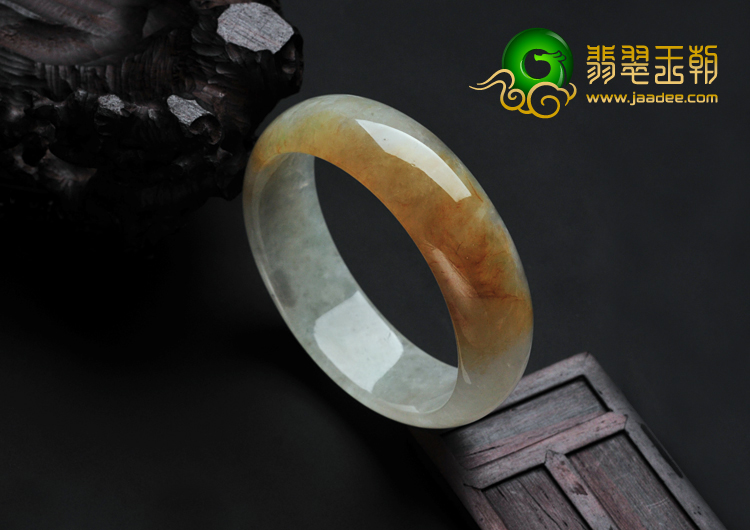 糯冰种黄翡缅甸翡翠手镯（55.4mm）