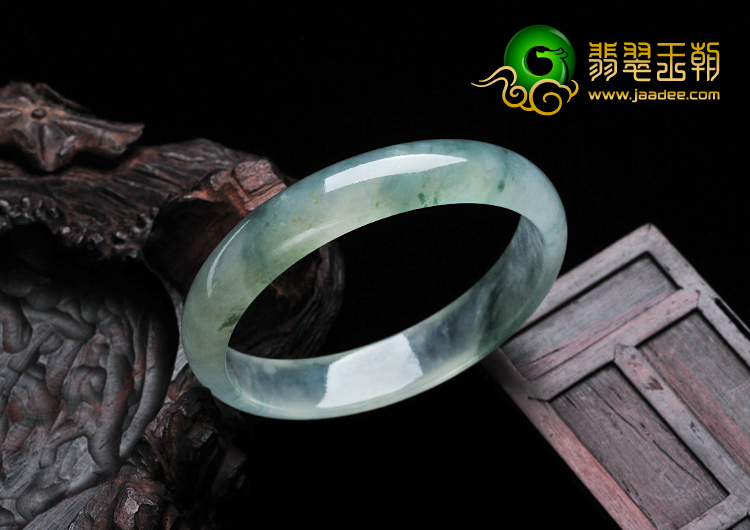 冰种飘花缅甸翡翠手镯（57.4mm）