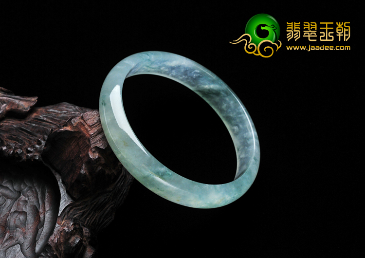 冰种飘花缅甸翡翠手镯（57.4mm）