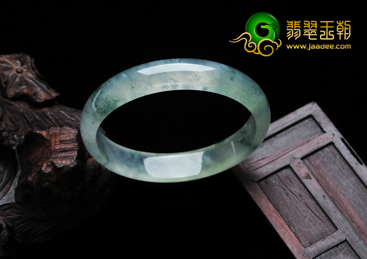 冰种飘花缅甸翡翠手镯（57.4mm）