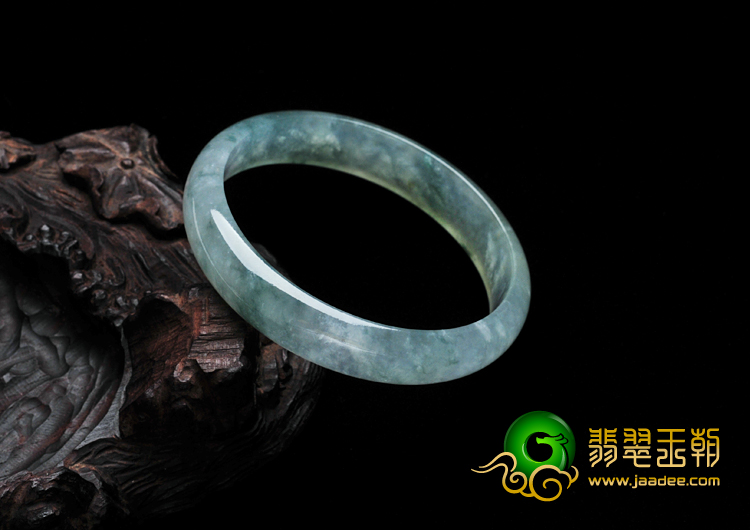 冰种飘花缅甸翡翠手镯（57.4mm）