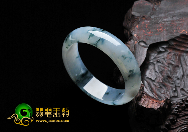 冰种飘花缅甸翡翠手镯（57.6mm）